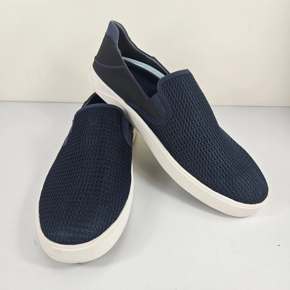 OluKai Lae'ahi Li 'Ili Mens 13 Blue Depth Mesh Navy Slip On Sneakers Loafers